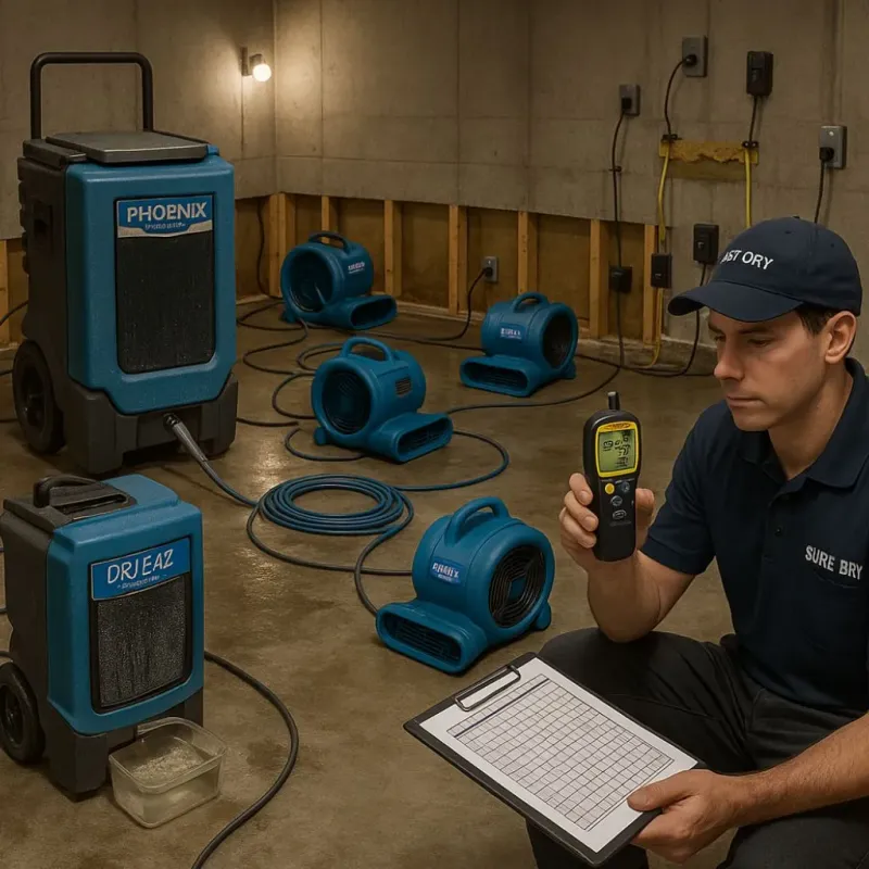 Structural Drying and Dehumidification process in Newport, RI